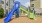 a playground with a slide